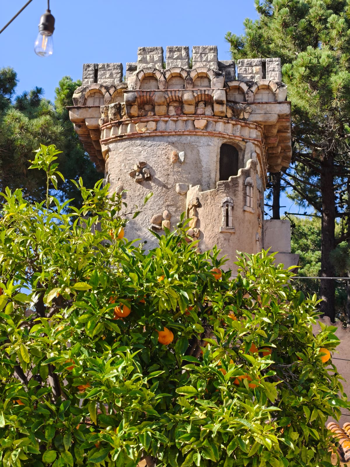 Torre con naranjos del Hotel Termes de Montbrió